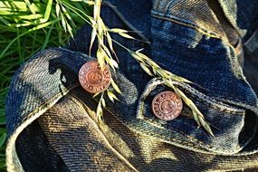 denim jacket on the grass