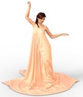 woman in an elegant long dress