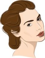 Beautiful Girl head, vintage drawing