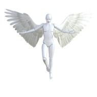 robot angel on a white background