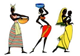 silhouettes of african women