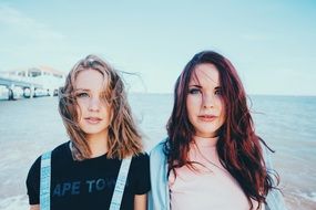 young girls with long hair