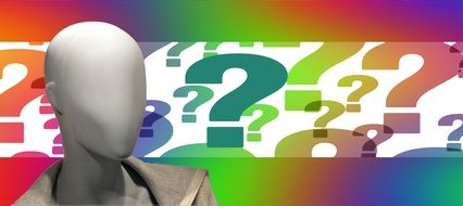 banner with display dummyhead and question marks