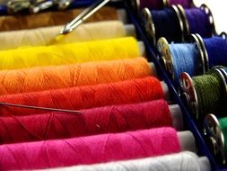 colorful Sew Threads on Spools