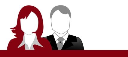 silhouettes of business men and women drawing
