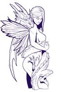 Fairy with dragon clipart