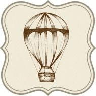 vintage template with hot air balloon