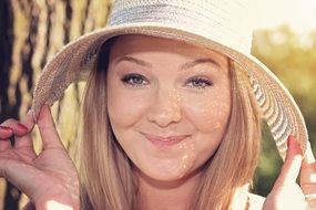 incredibly beautiful Woman Portrait Hat