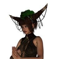mystical digital praying woman