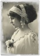 vintage photo of the girl in a beautiful dress