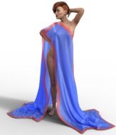 woman posing in a purple blanket