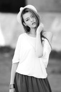 Beautiful girl in white