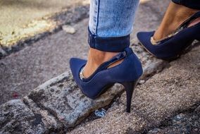 Picture of the blue shoes for woman