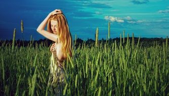 Picture of sensual Girl on meadow