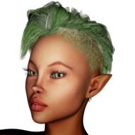portrait of a blonde elf girl drawing