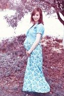 unusually beautiful Pregnant Woman