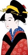 drawing of a Japanese woman in a suit
