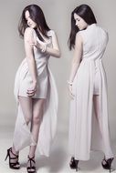 girls in white at a photo shoot