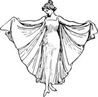 line art of a dancing woman