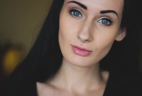 Portrait of a woman with blue eyes