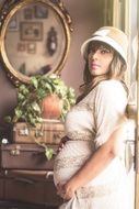 pregnant woman in vintage style