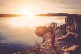 girl on Water Lake