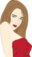 Woman in red dress