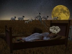 thinking about sheeps to fall asleep