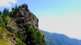 panorama of the mountain landscape from the peak of the mountain