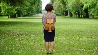 the girl with the backpack