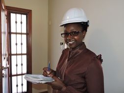 Photo of happy engineer female