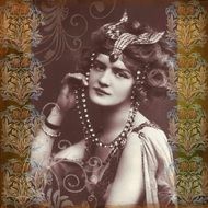 vintage photo of a woman with jewelry