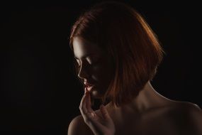 Portrait of a girl in the dark