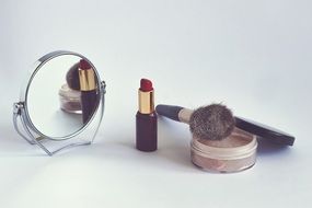 powder and lipstick cosmetics