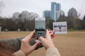 phone photo and Polaroid photo