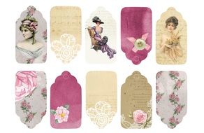 Vintage Ladies tags drawing