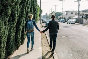 couple in love on a city street