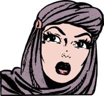 Drawing of female in retro style