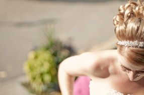 Bride in wedding dress on the marriage