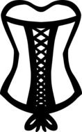 drawing of a lace corset on a white background
