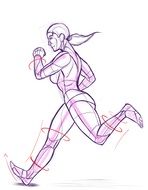 drawn silhouette of a running girl