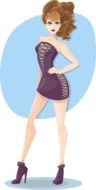 girl in short dress drawing