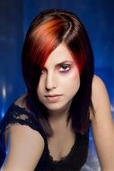 Portrait of girl with colorful hair