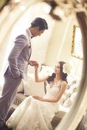 Photo of young wedding couple