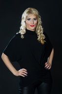 photo portrait of a girl with white curly hair