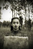 Portrait of girl with face painting