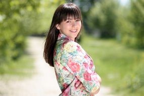 portrait of a woman in the park
