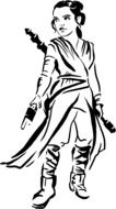 drawn cartoon warrior with a sword