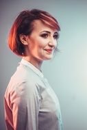 portrait of a young woman in studio