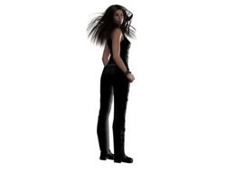 digital brunette in black clothing